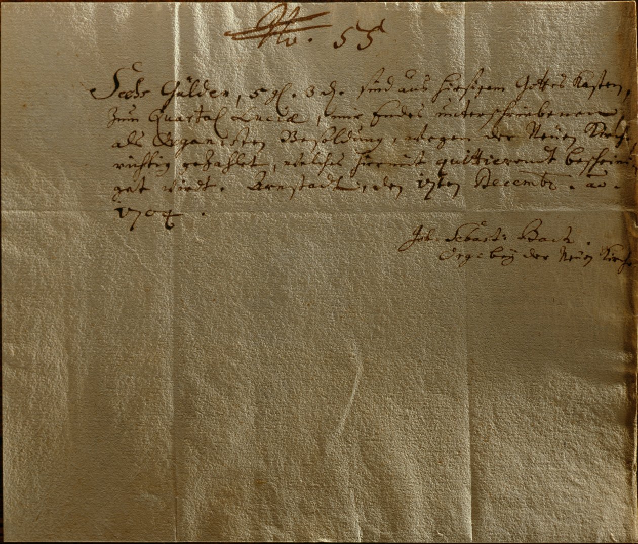 Recibo de remuneración, 17 de diciembre de 1704 de Johann Sebastian Bach