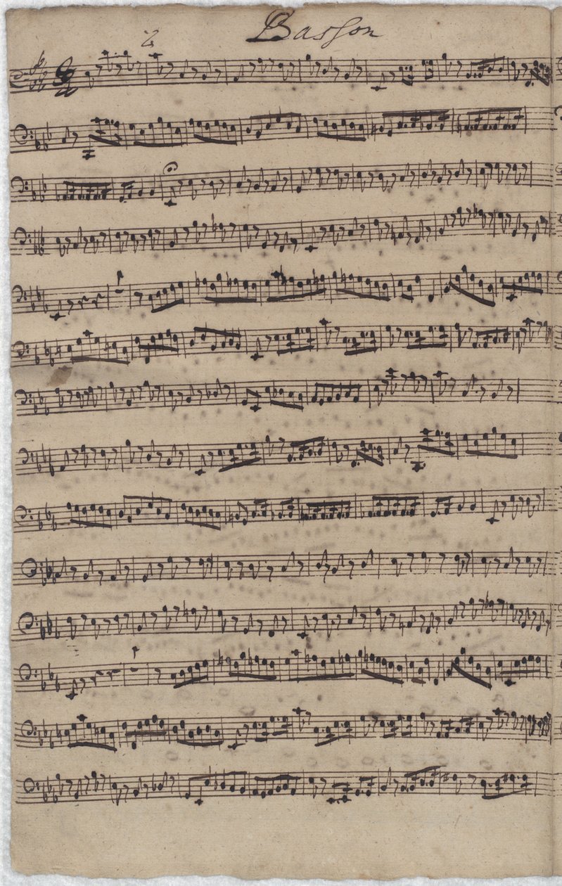 La parte del fagot para la Cantata BWV 140 de Johann Sebastian Bach
