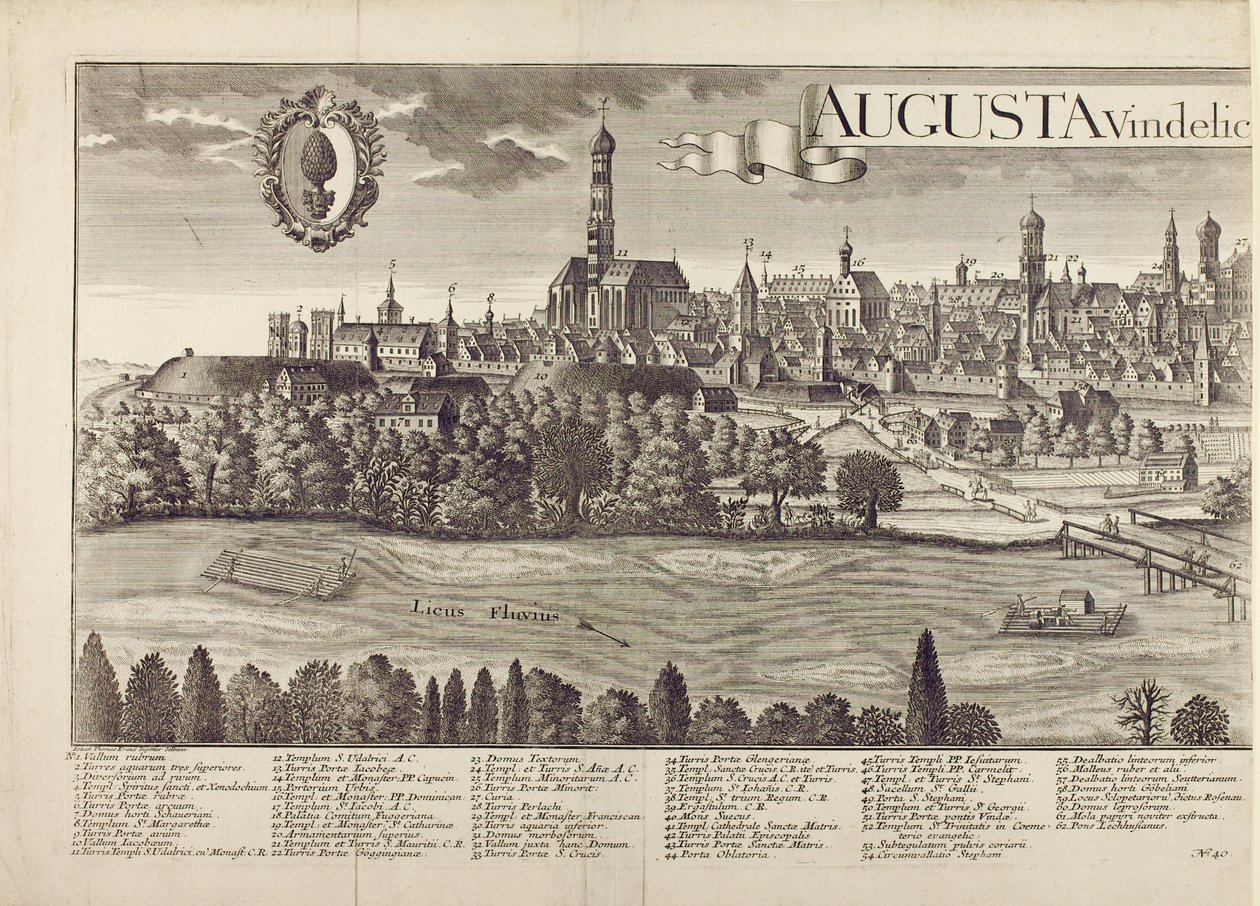 Vista panorámica de Augsburgo de Johann Thomas Kraus