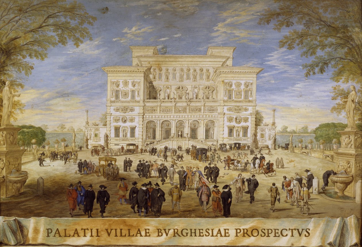 Vista de la Villa Borghese de Johann Wilhelm Baur