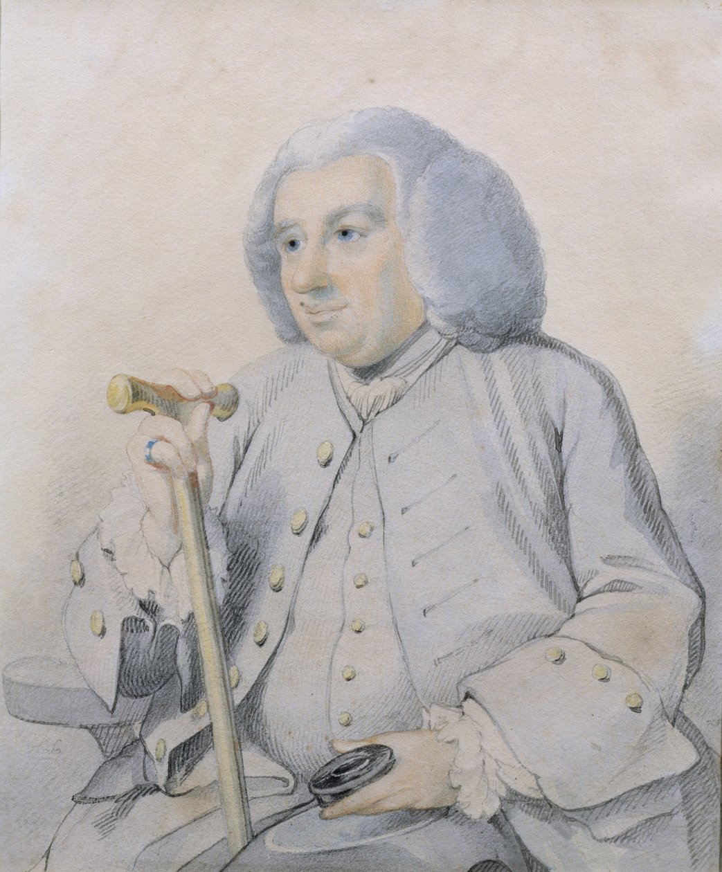 Boceto del Retrato de Andrew Drummond (1688-1769) fundador del banco, muerto en Culloden de Johan Joseph Zoffany
