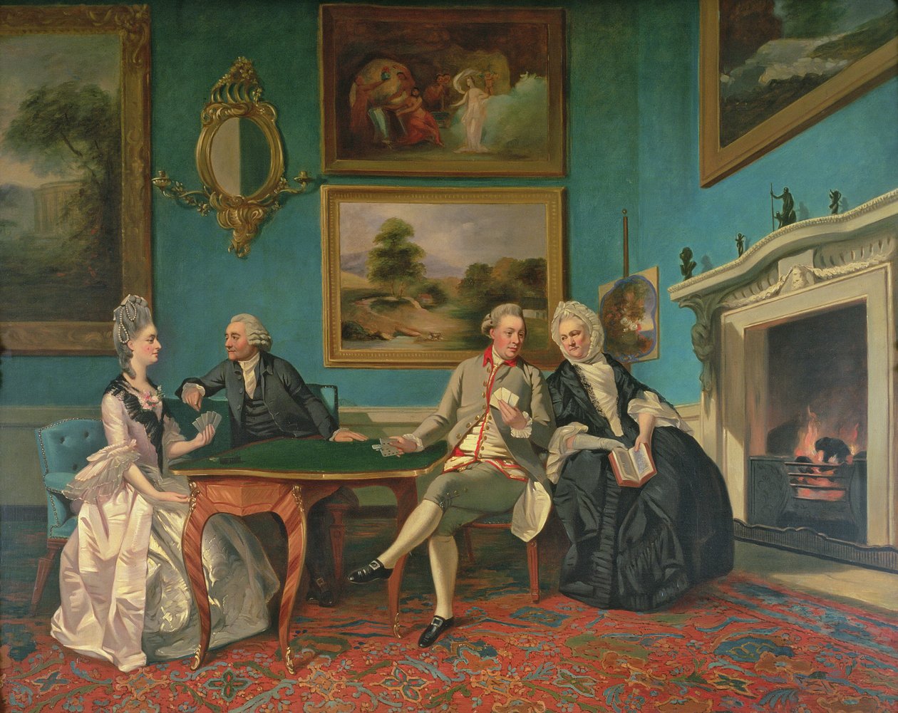 La familia Dutton en la sala de dibujo de Sherborne Park, Gloucestershire, c.1774 de Johan Joseph Zoffany