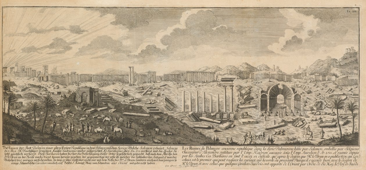 Ruinas de Palmira, antigua ciudad de Siria de Johann Adam Delsenbach