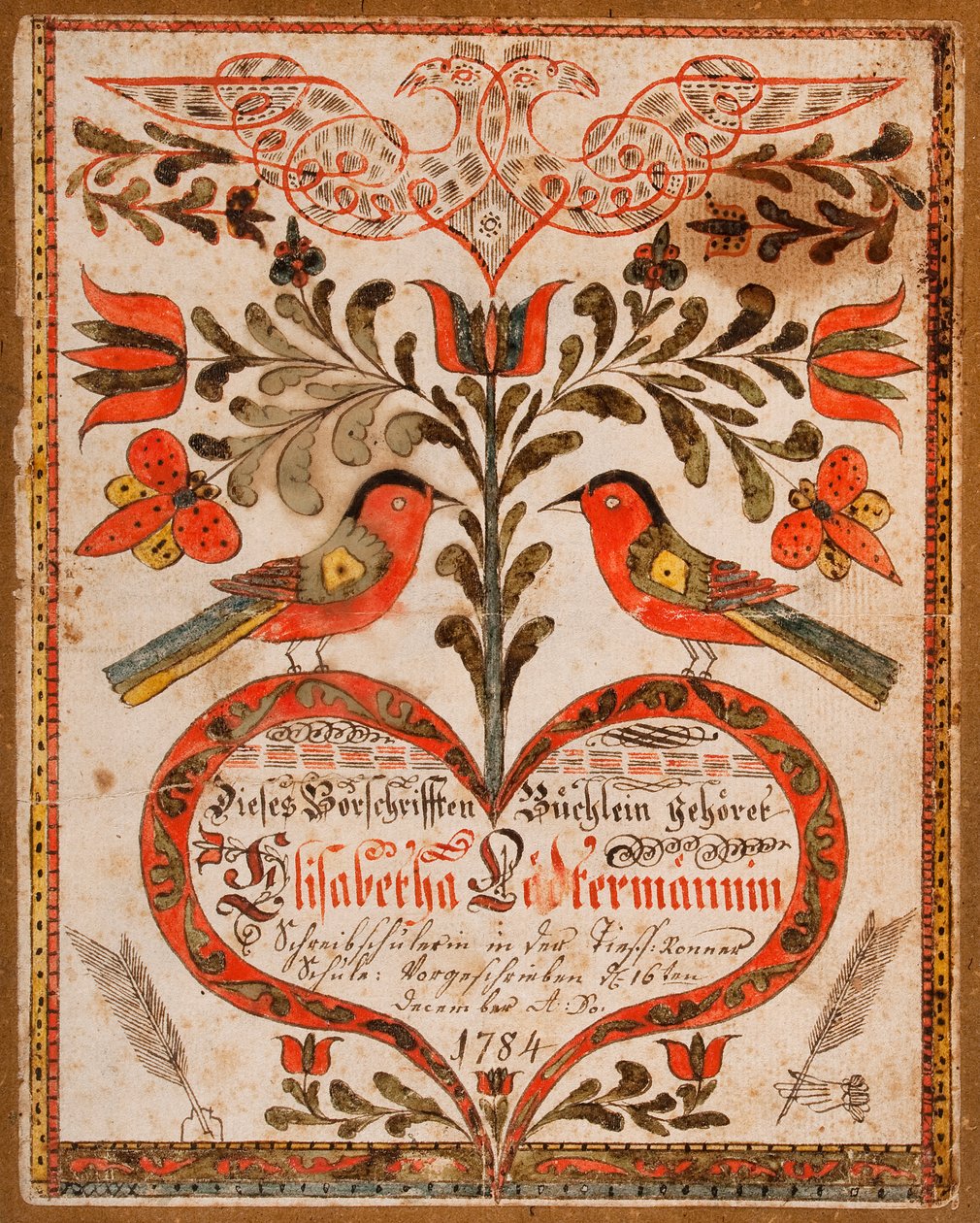 Portada para un libro de modelos de copia de Johann Adam Eyer