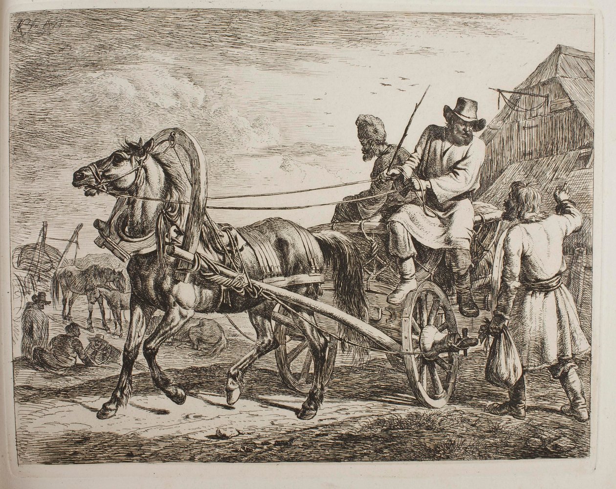Una carreta de labradores rusos de Johann Adam Klein