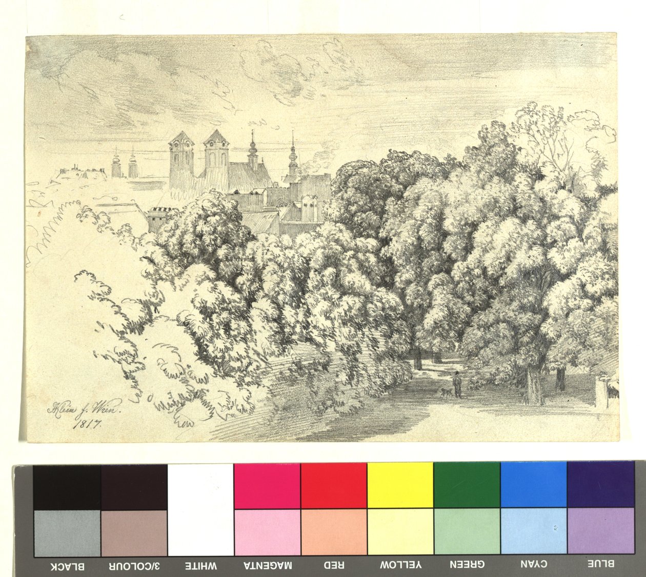 Vista desde mi antigua vivienda en el jardín del conde Chotek en Josefstadt, Viena de Johann Adam Klein