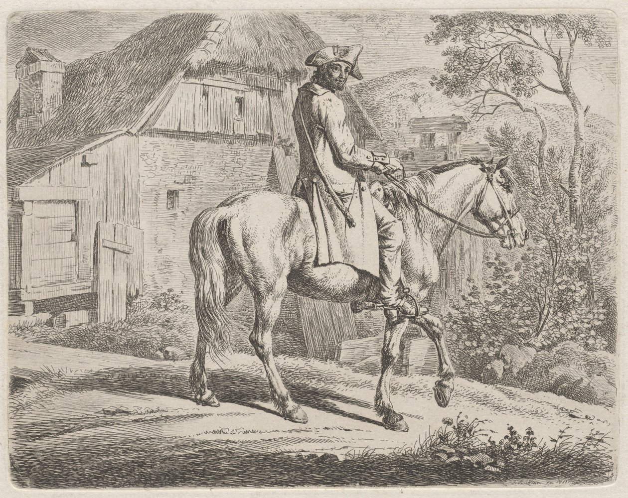Comerciante de ganado a caballo de Johann Adam Klein