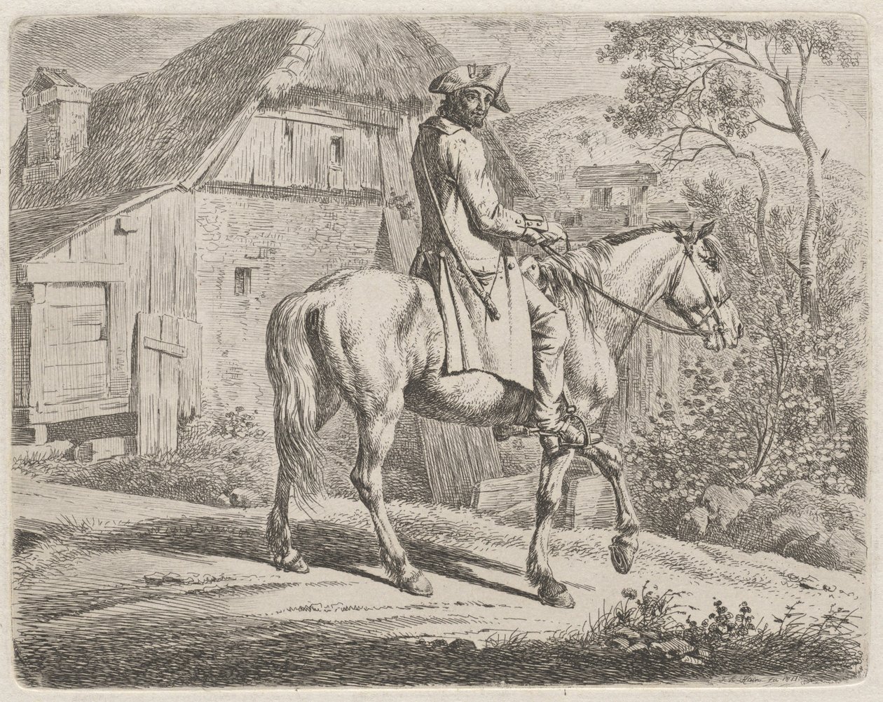 Comerciante de ganado a caballo de Johann Adam Klein