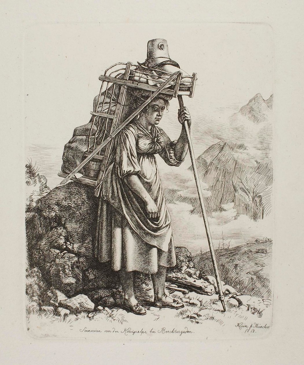 Lechera en un «Saeter» de Königsalpe de Johann Adam Klein