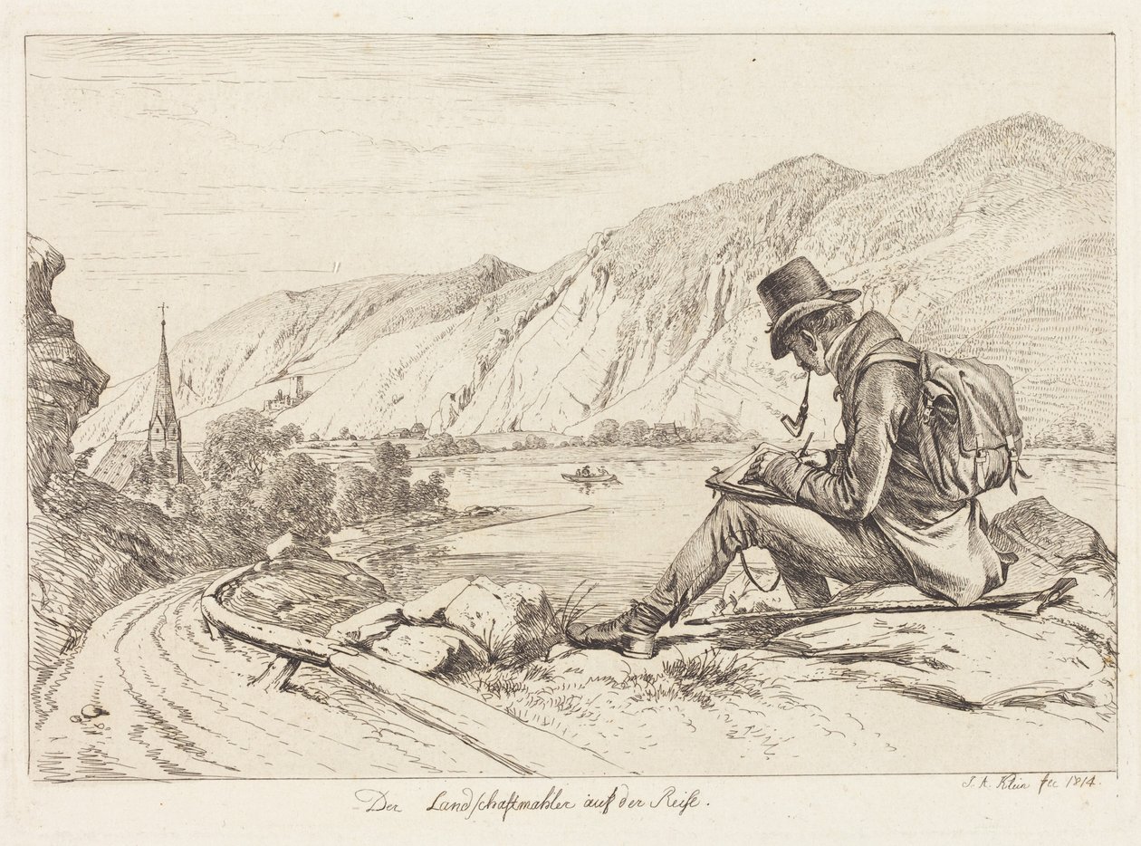 El pintor paisajista de viaje (The Landscape Painter on Tour) de Johann Adam Klein