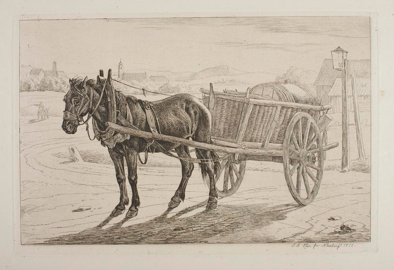 Caballo con carro de cerveza de Johann Adam Klein