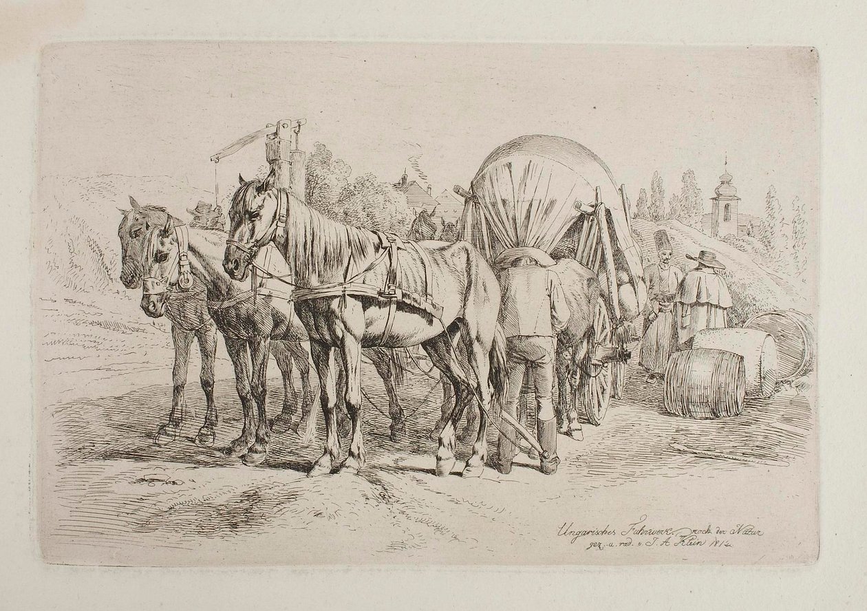 Carro de caballos húngaro de Johann Adam Klein