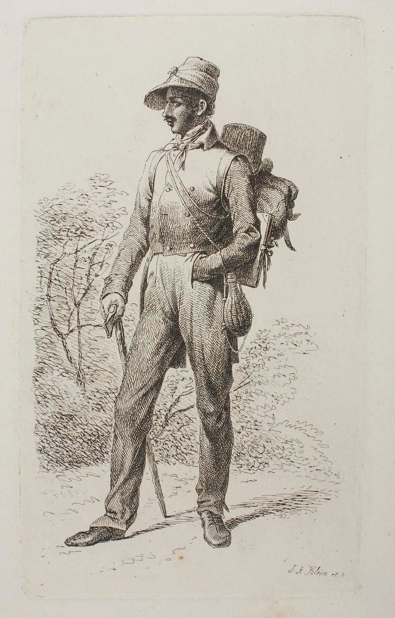 Johann Jacob Kirchner de excursión a pie de Johann Adam Klein