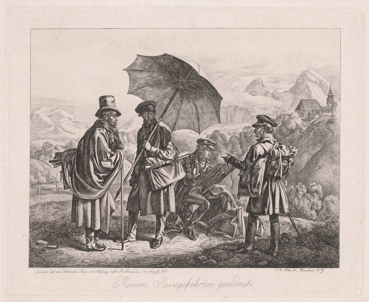 Las artistas en su viaje de Johann Adam Klein