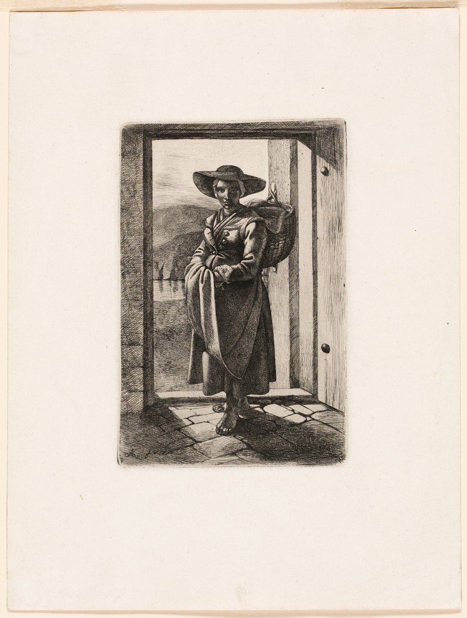 La mujer húngara en la puerta de Johann Adam Klein