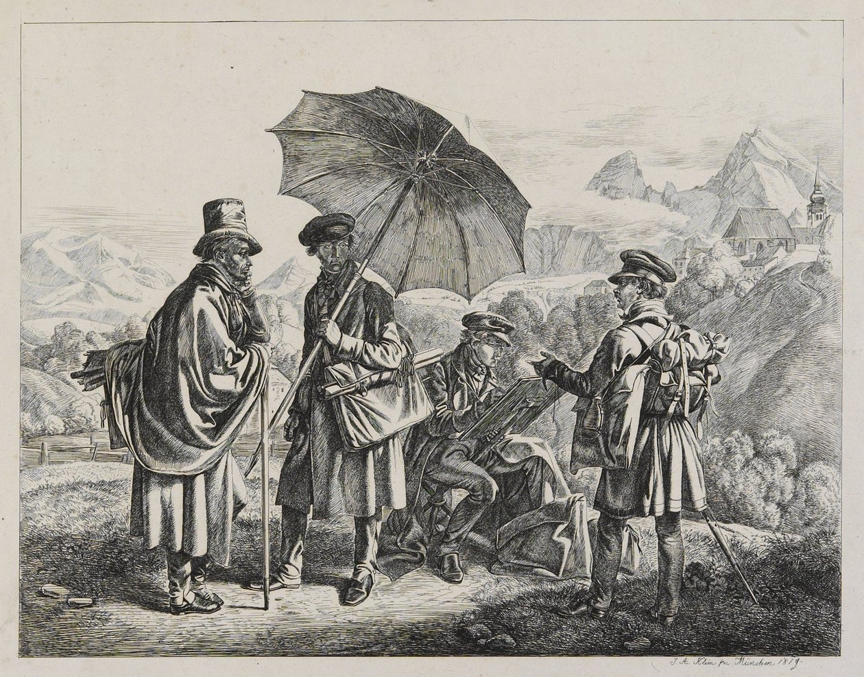 Los pintores de viaje de Johann Adam Klein