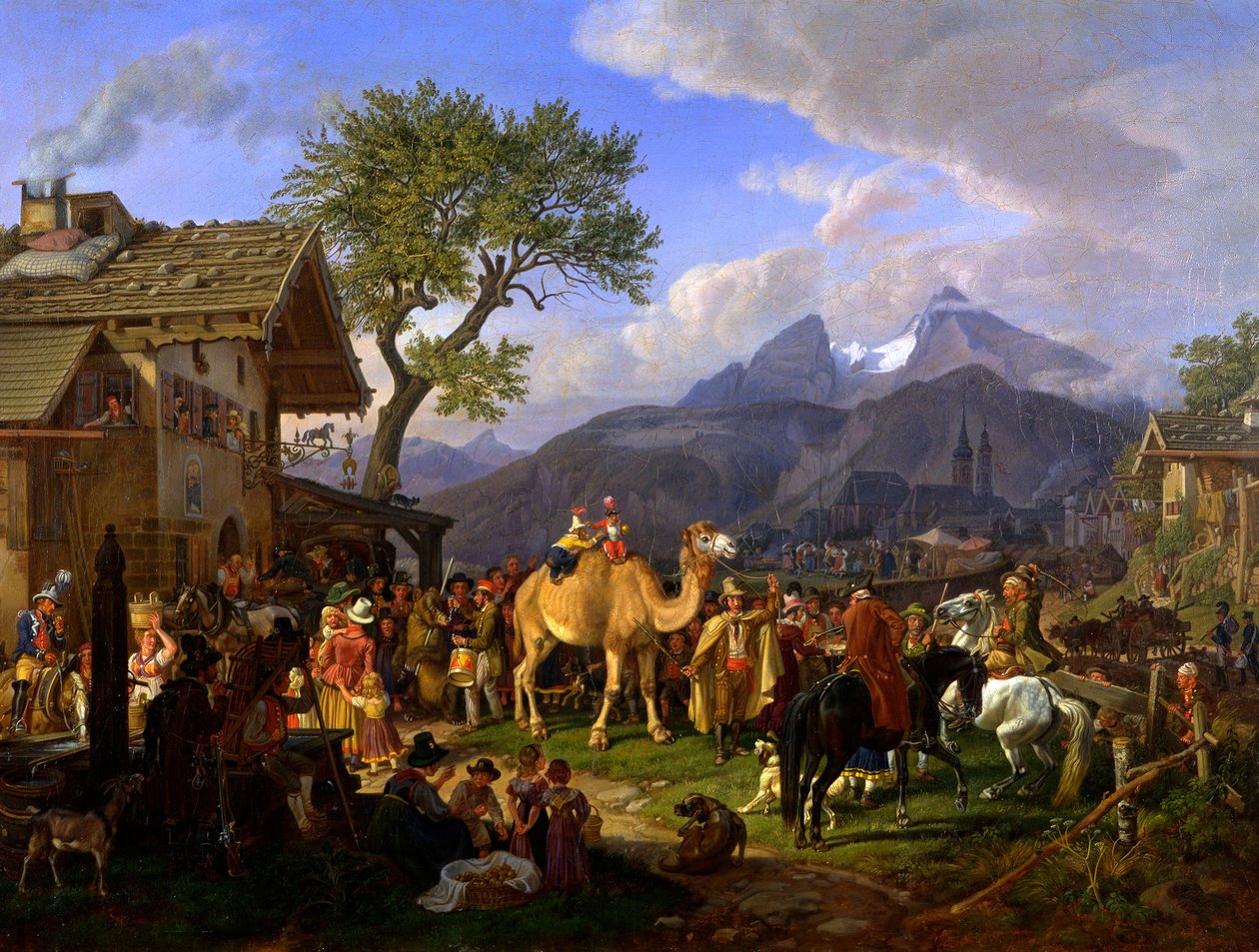 Domador de animales ante la posada de Johann Adam Klein