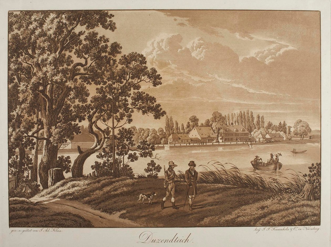 Vista del Dutzendteich cerca de Núremberg de Johann Adam Klein