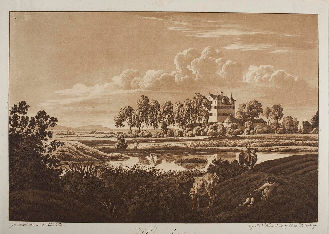 Vista del castillo de Hummelstein cerca de Núremberg de Johann Adam Klein