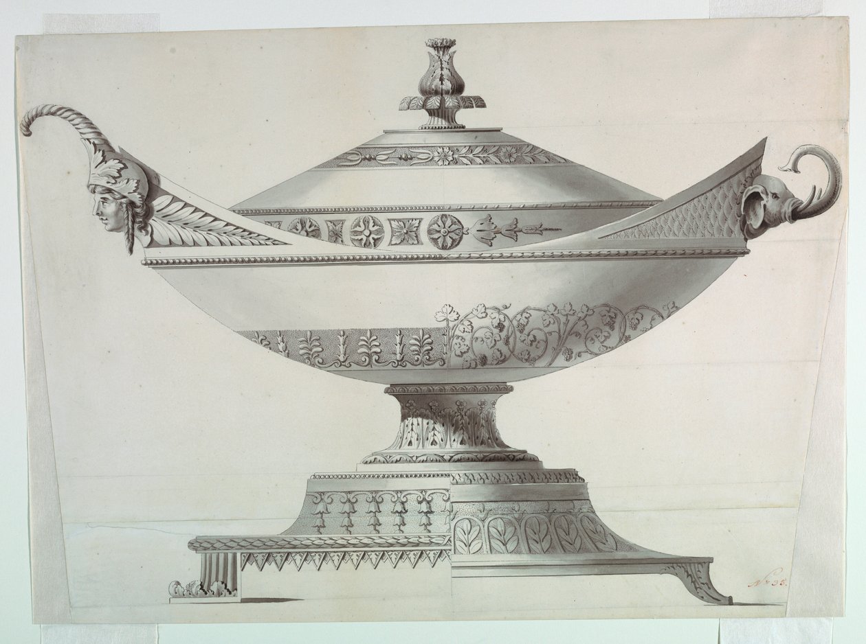 Dibujo, Sopera Cubierta de Johann Alois Seethaler