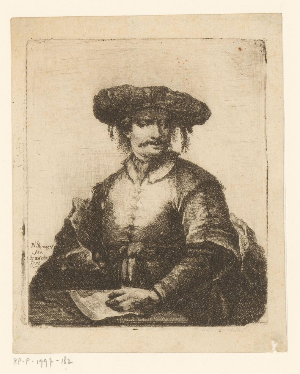 Retrato de un artista desconocido de Johann Andreas Benjamin Nothnagel