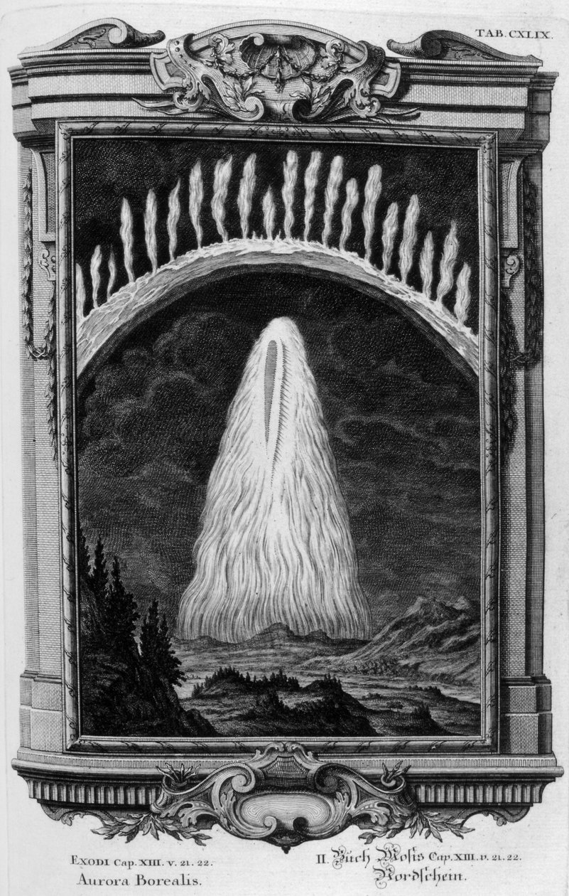Aurora Boreal (grabado) de Johann Andreas Pfeffel