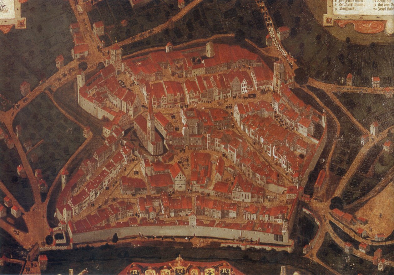 Vista de la ciudad de Wangen (Allgäu); Ayuntamiento de Wangen de Johann Andreas Rauch