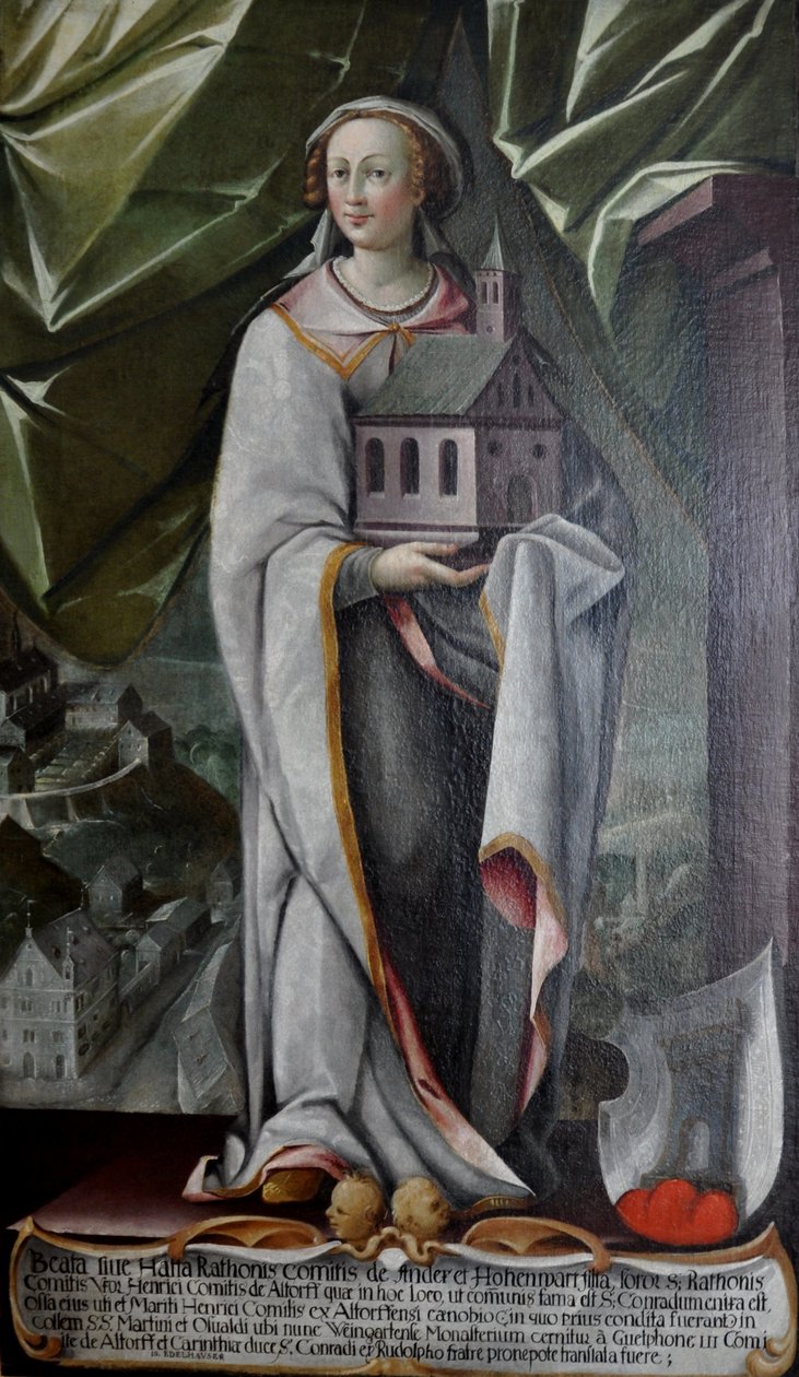 Alemán: Hatta von Hohenwart, esposa de Heinrich von Altdorf, fundador del convento de Altdorf hacia 935. de Johann Andreas Rauch