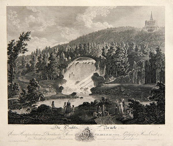Puente del Diablo, grabado por J. Schroeder de Johann August (after) Nahl