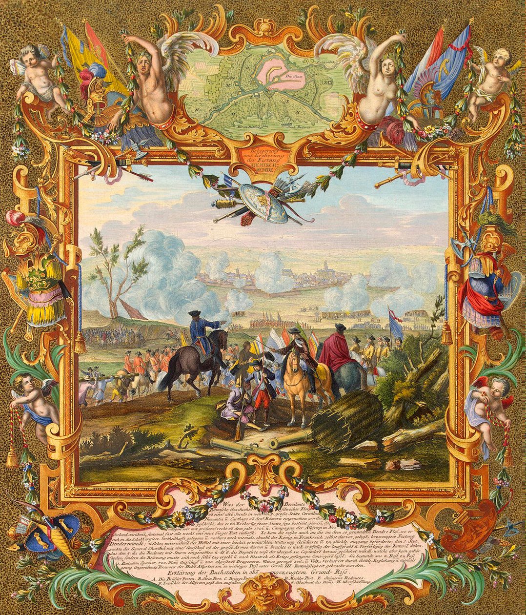 Captura de la Fortaleza de Audenarde por las Tropas Aliadas en 1708, principios del siglo XVIII de Johann August Corvinus