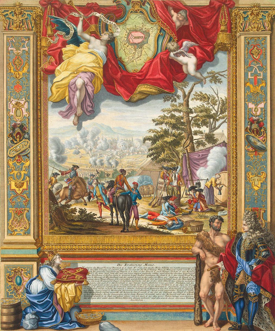 Sitio de Mons por las tropas aliadas en 1709, principios del siglo XVIII de Johann August Corvinus