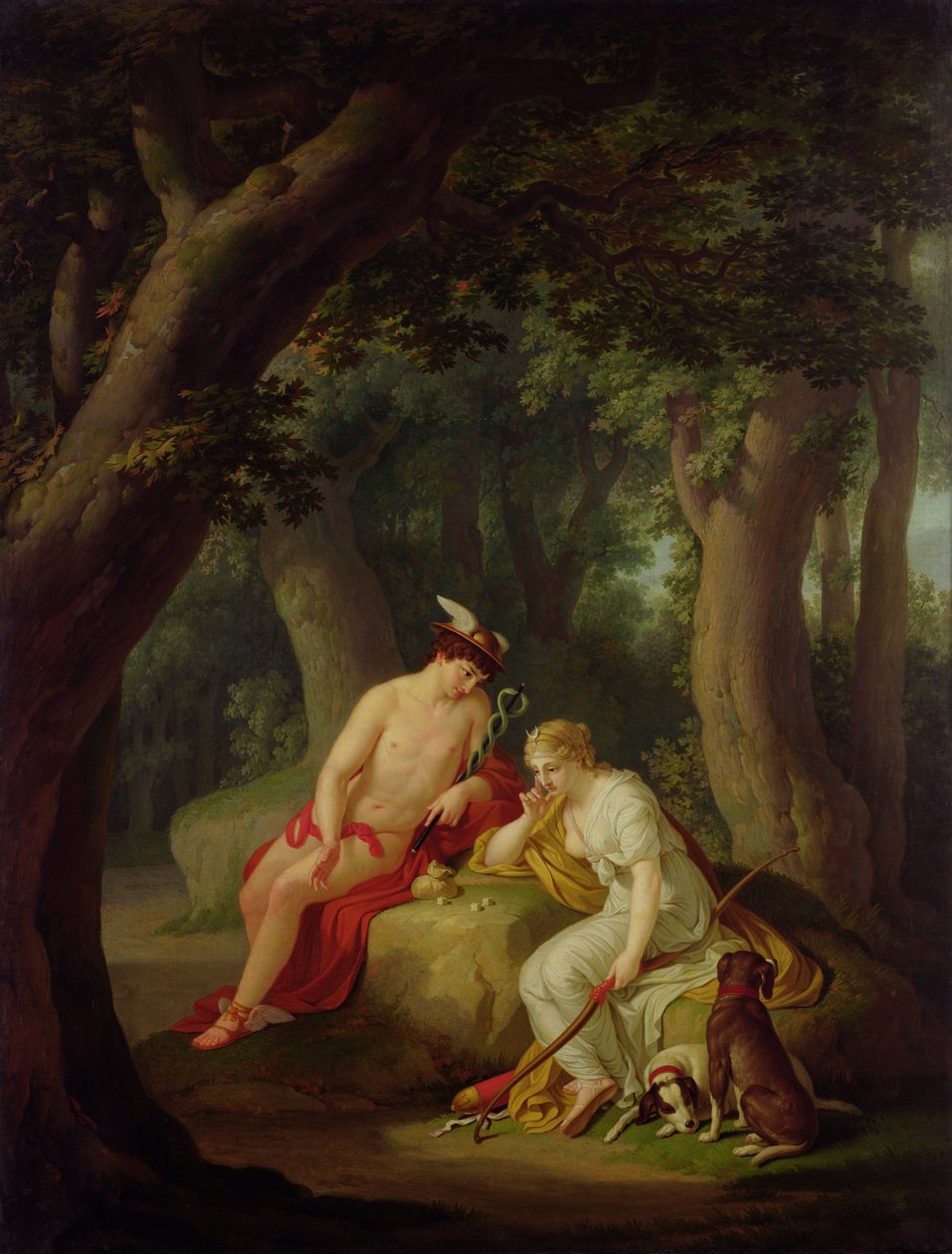 Diana y Mercurio jugando a los dados de Johann August Nahl the Younger