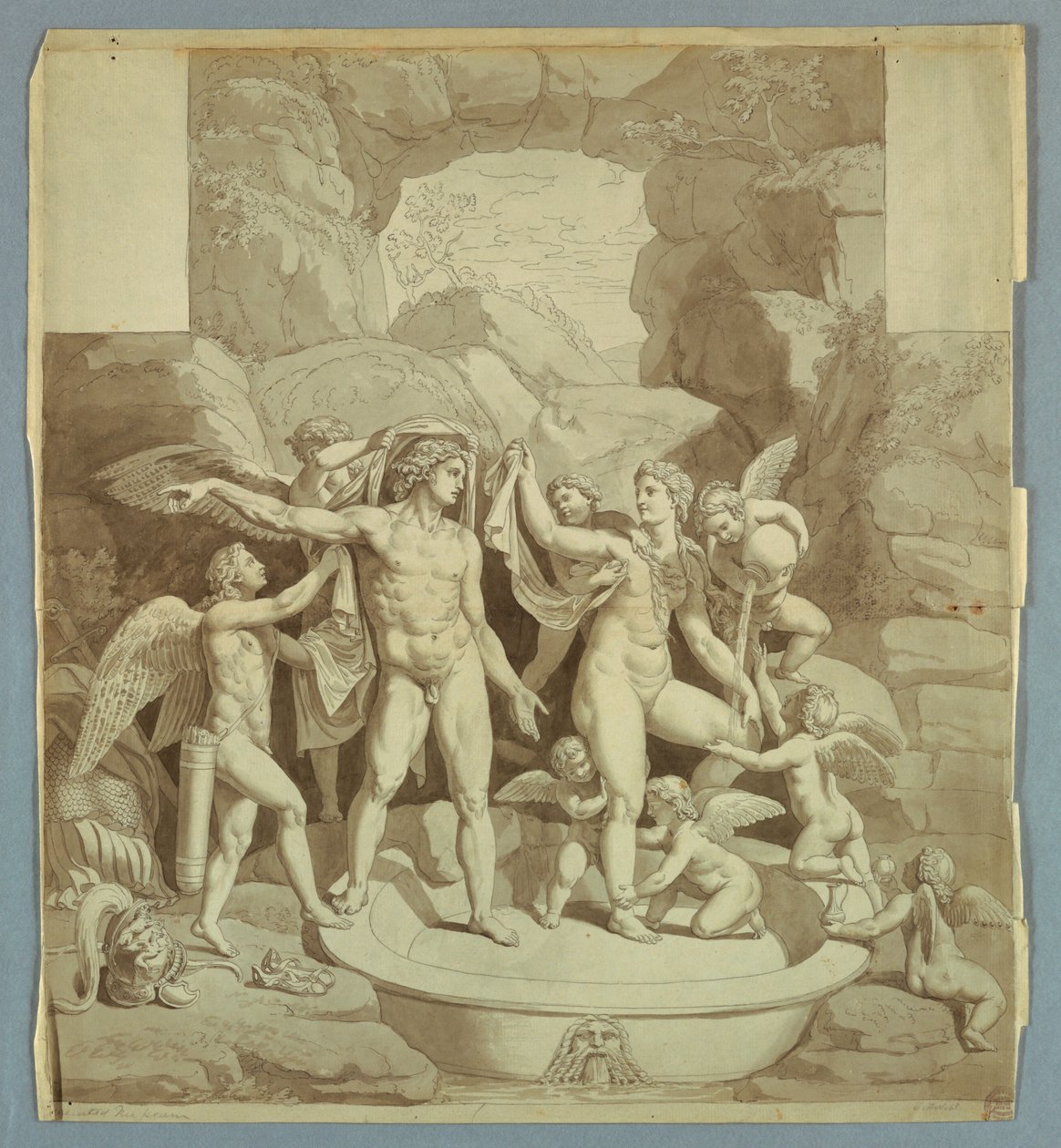 Marte y Venus Preparándose para las Nupcias de Cupido y Psique de Johann August Nahl the Younger