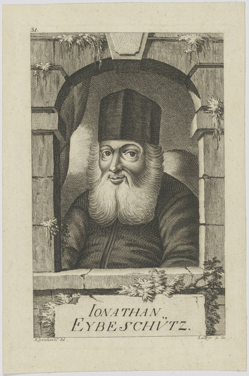 Retrato de Jonathan ben Nathan Eybeschütz 1690-1764, 1772 de Johann Balzer