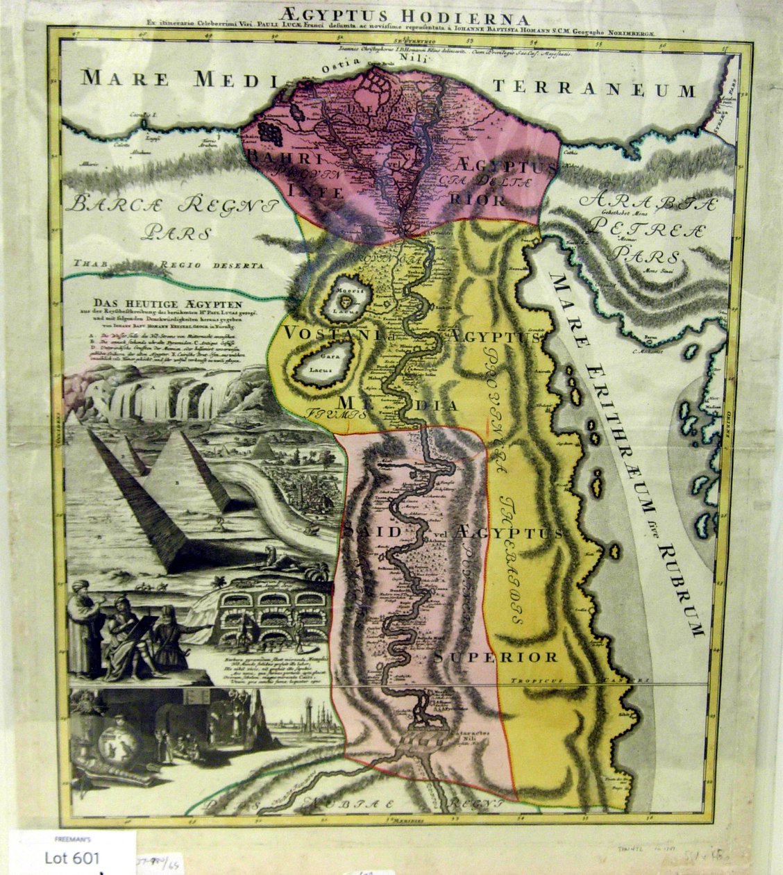 Aegyptus Hodierna, Mapa de Egipto, ca. 1720 de Johann Baptista Homann