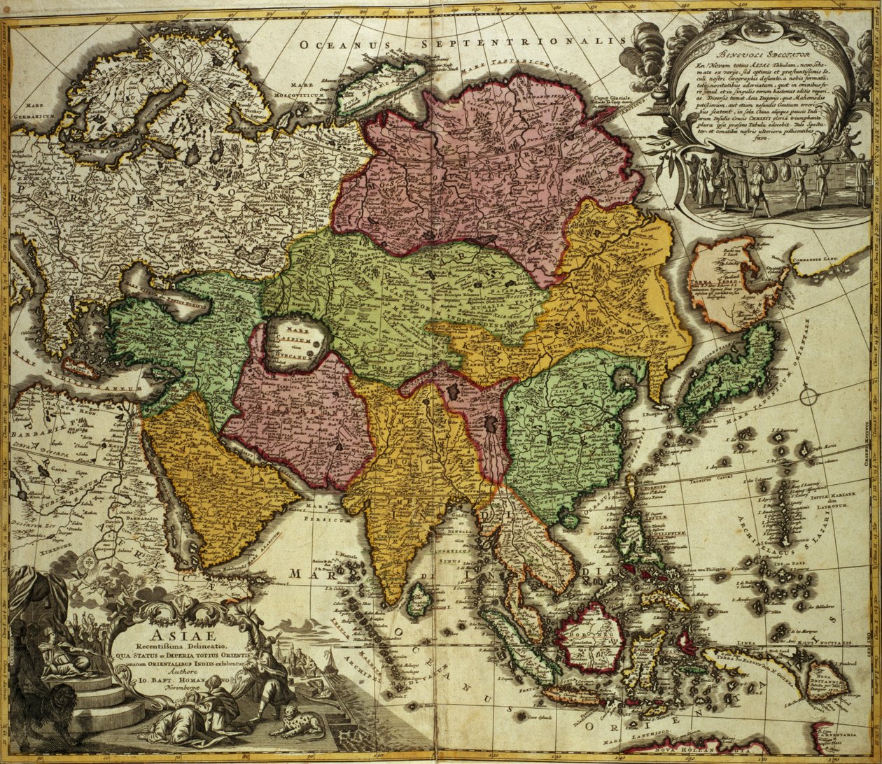 Mapa de Asia, Nuremberg de Johann Baptista Homann