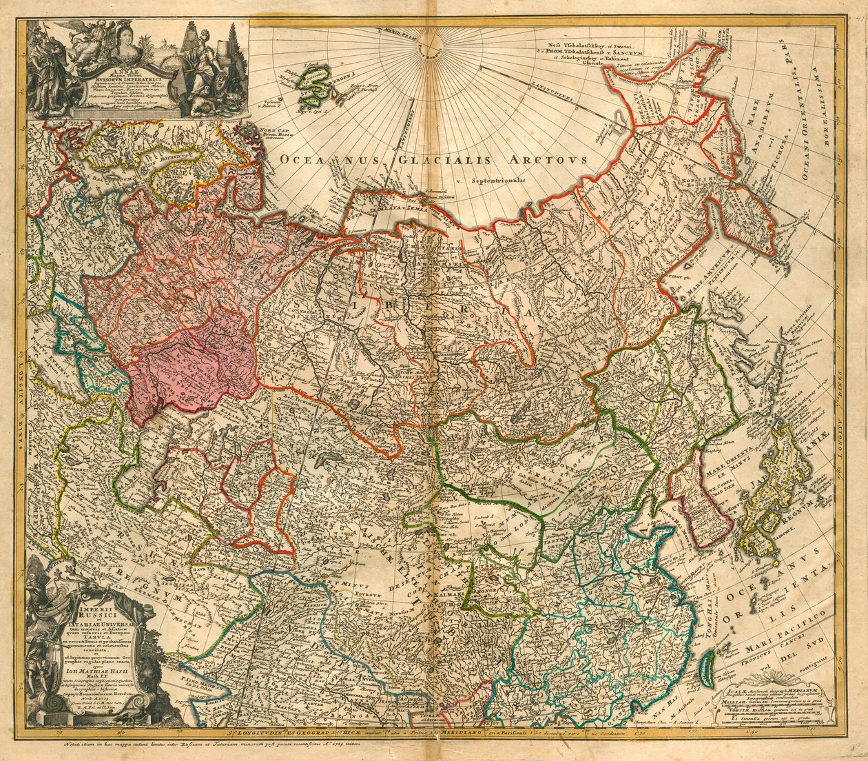 Mapa de Rusia de Johann Baptista Homann