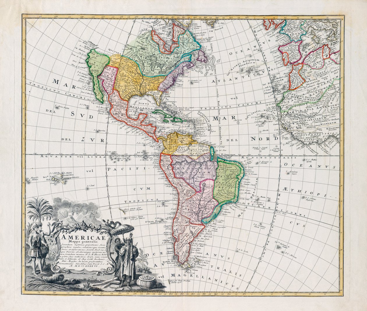 Mapa de las Américas, Americae Mappa Generalis de Johann Baptista Homann