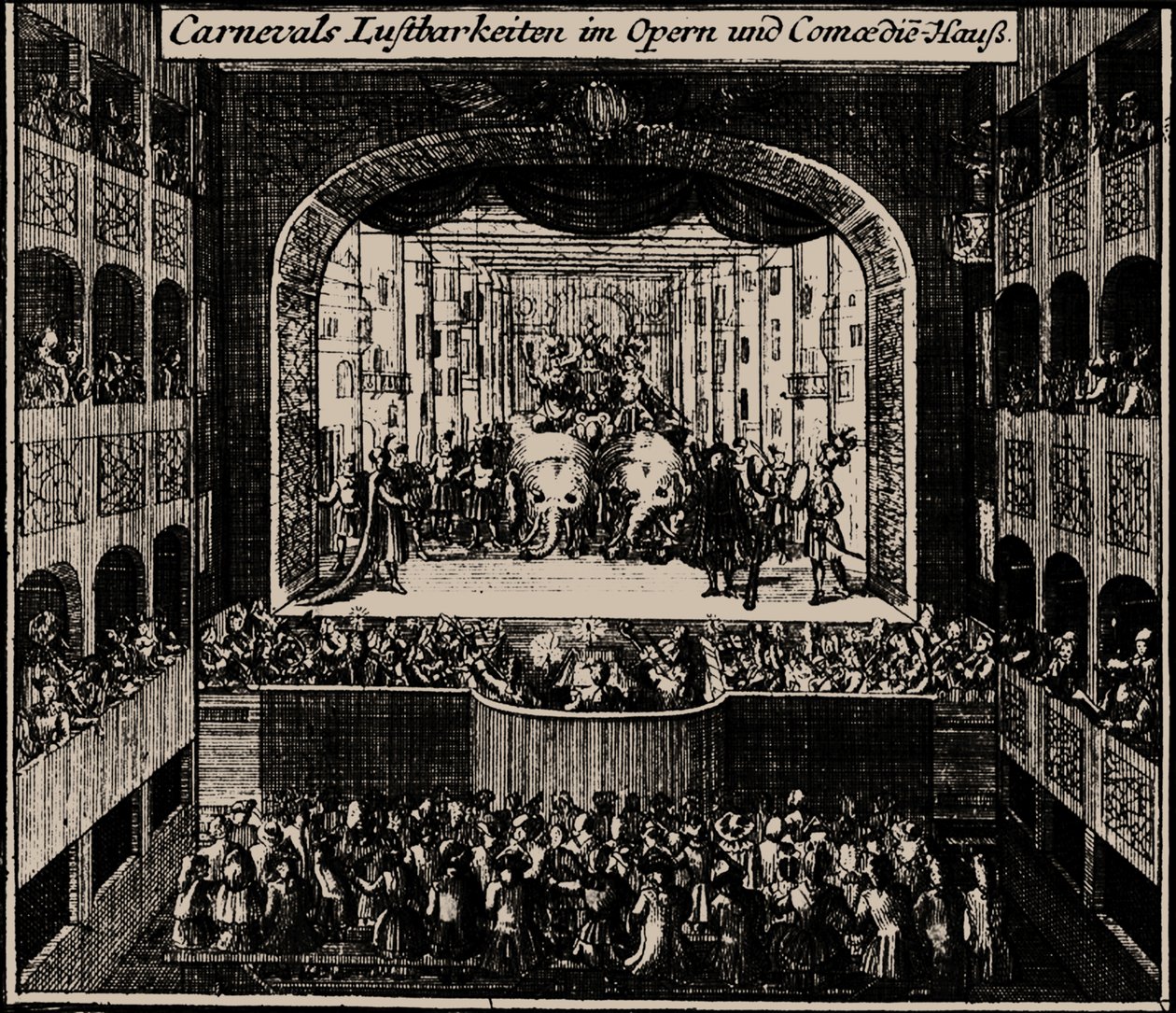 Teatro Markgrafen en Erlangen, 1721 de Johann Baptista Homann