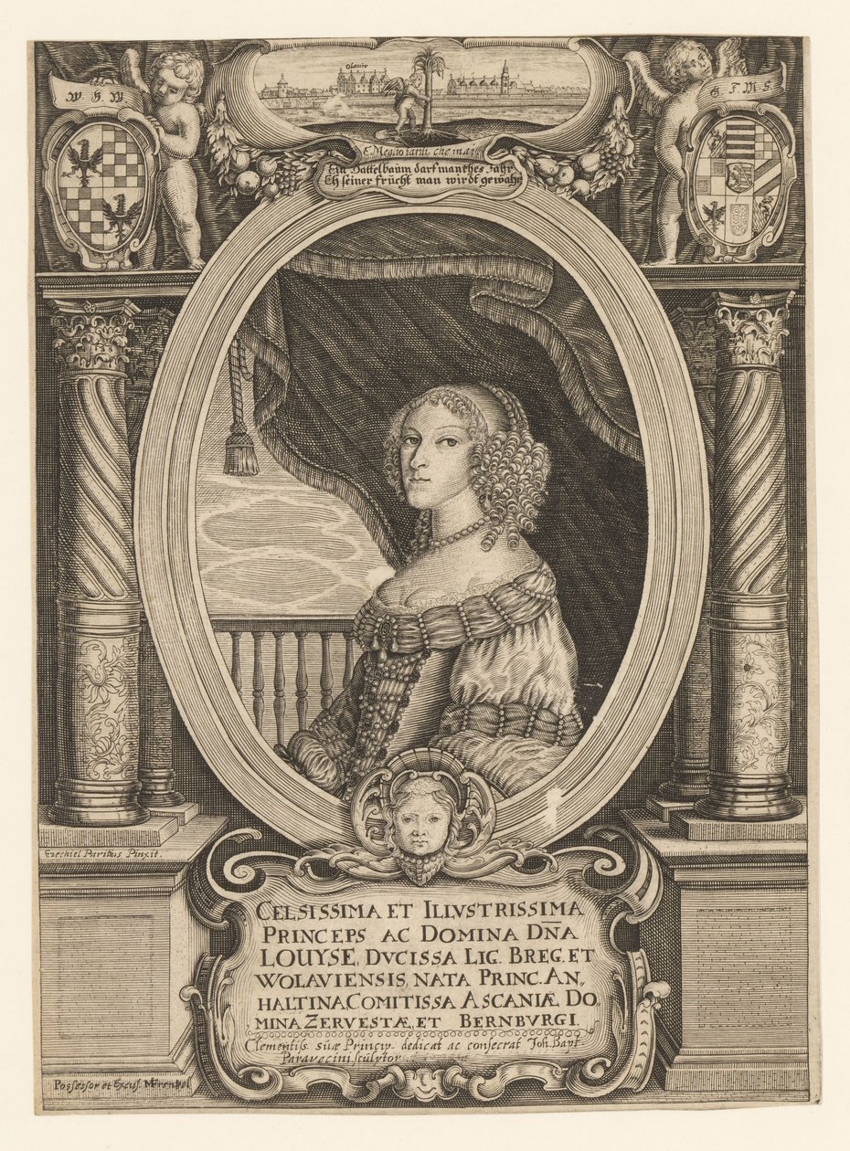 Luisa de Anhalt-Dessau 1631-1680, Duquesa de Legnica, Brzeg, Wolow y Olawa, c. 1660 de Johann Baptista Paravicini