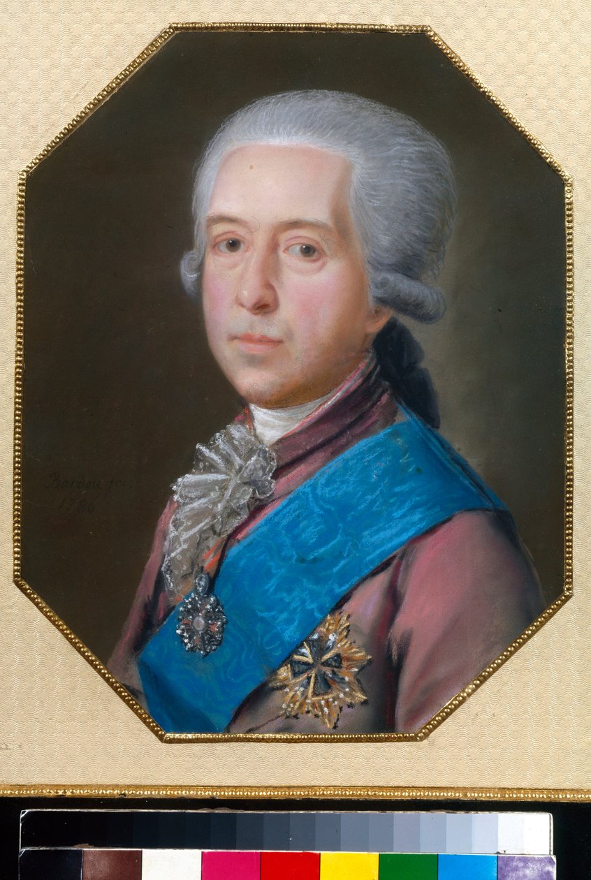 Retrato del conde Mikhail Mikhailovich Golitsyn (1731-1806) - Dibujo de Johann Bardou (1745-1788) de Johann Bardou