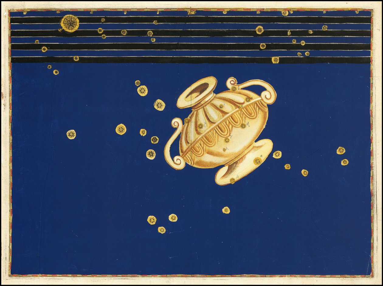 Mapa de 1624 de la constelación del Cráter por Johann Bayer de Johann Bayer