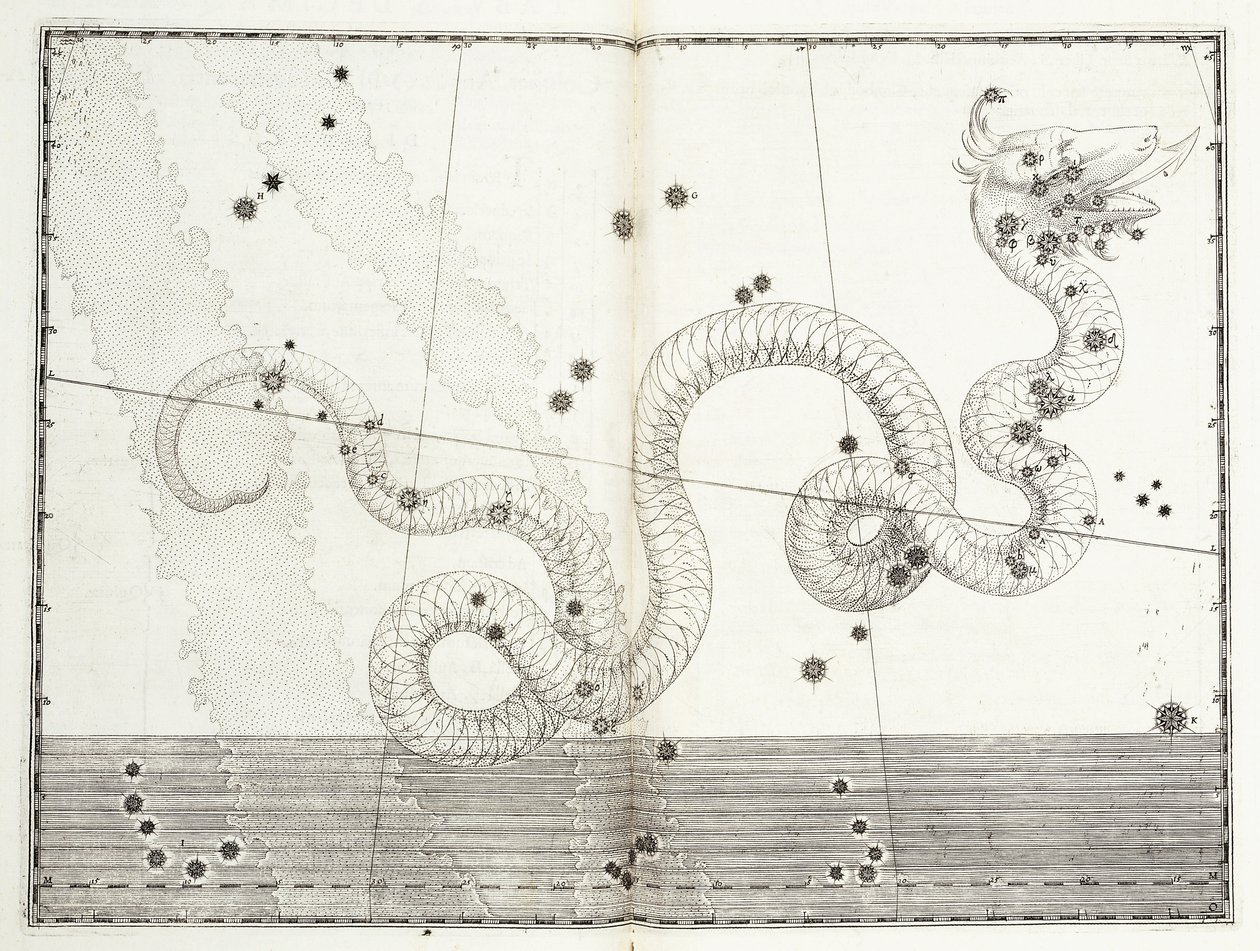 Constelación de Serpens Caput y Serpens Cauda, c.1603 de Johann Bayer