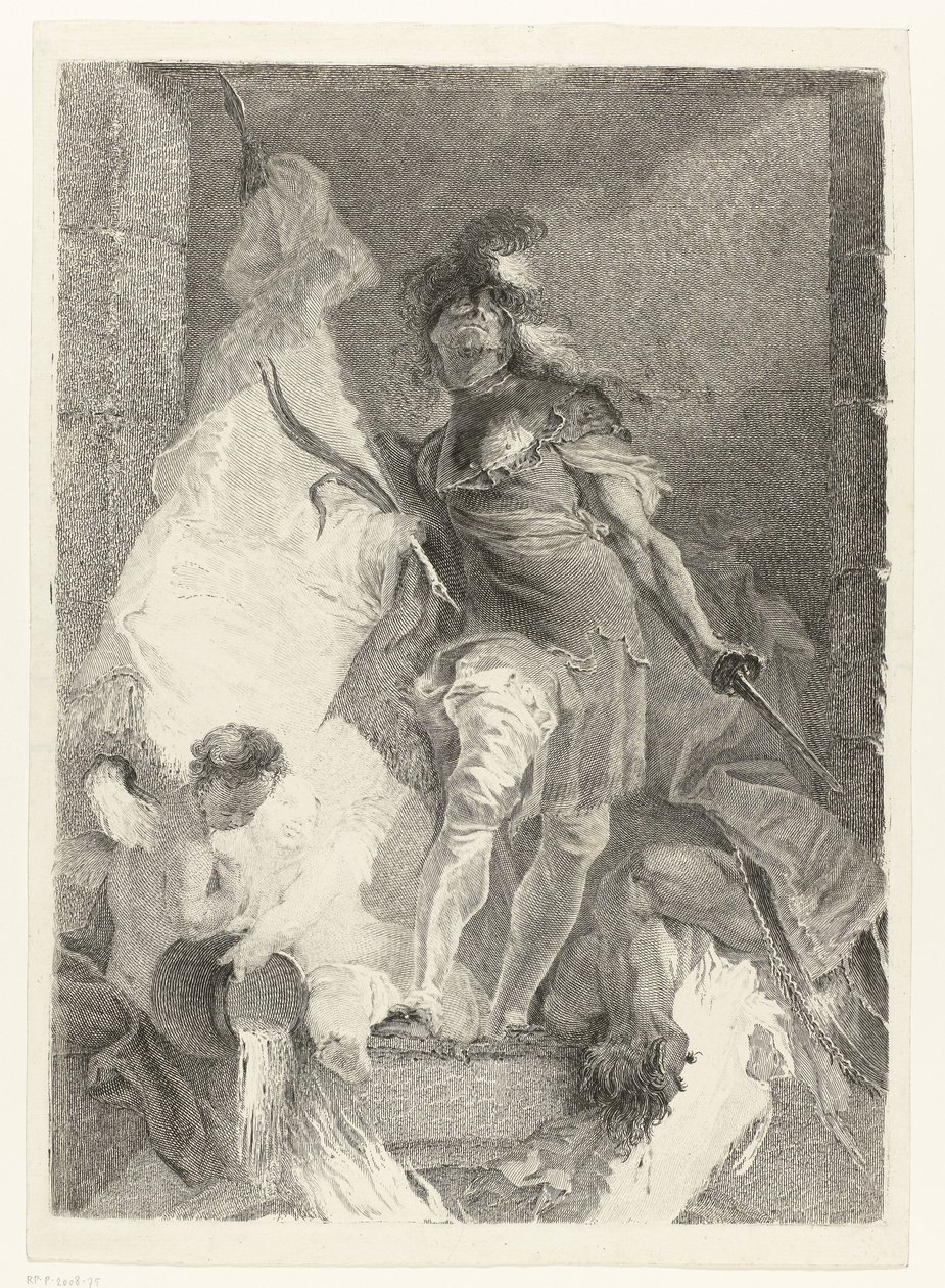 San Florián como guerrero con la palma de la victoria de Johann Beheim