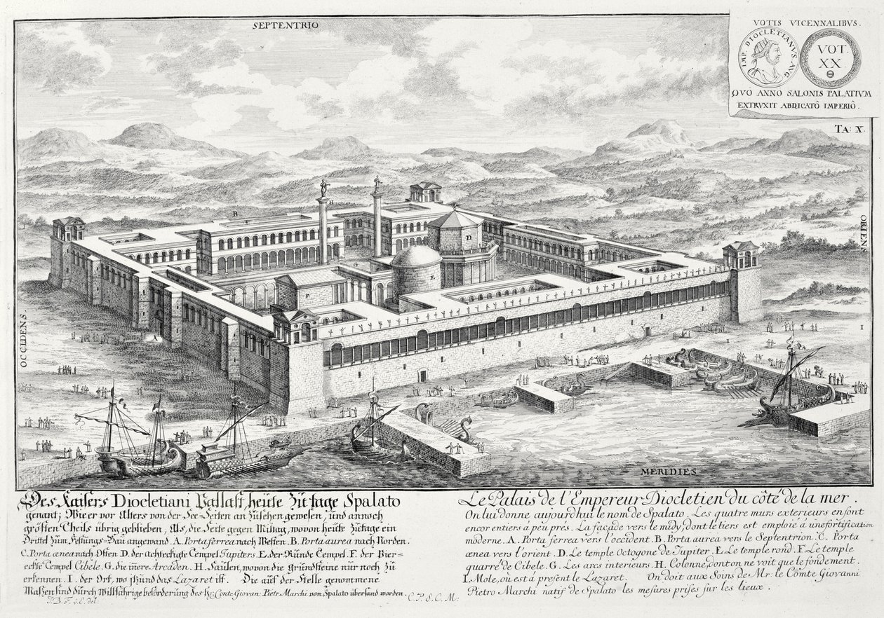 Palacio de Diocleciano (245-313), Split, Yugoslavia, de 