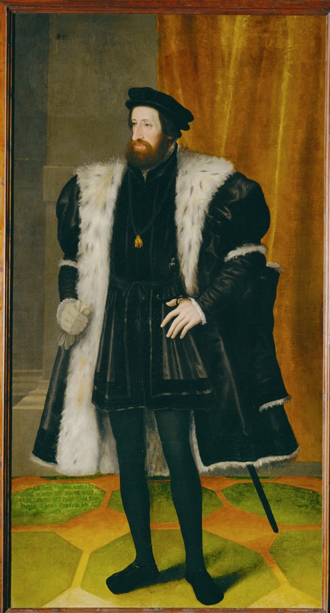 Emperador Fernando I, hermano de Carlos V ... (pintura sobre lienzo) de Johann Bocksberger
