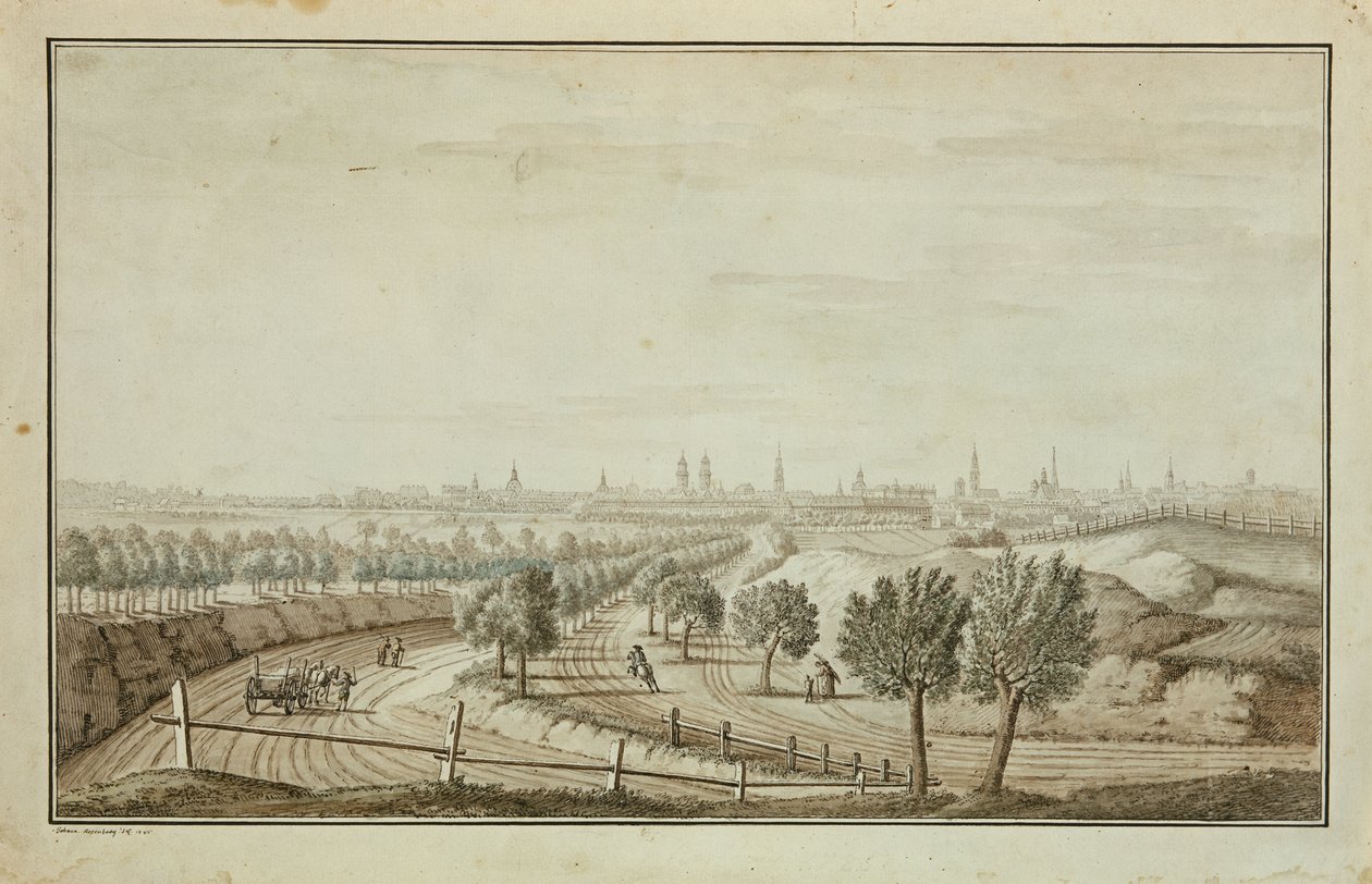 Vista de la Puerta de Hallesch de Johann Carl Wilhelm Rosenberg