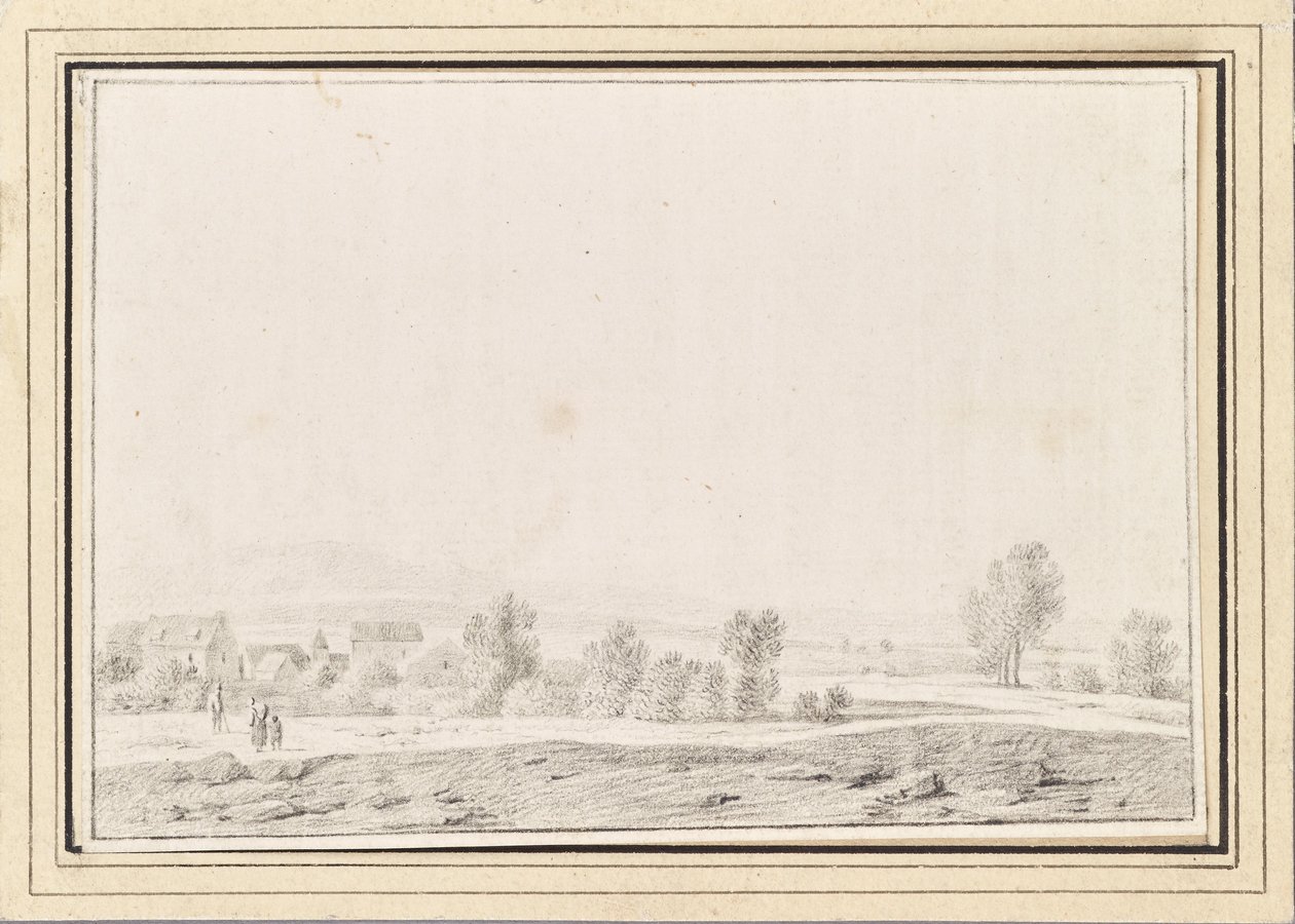 Paisaje con pueblo de Johann Christian Brand