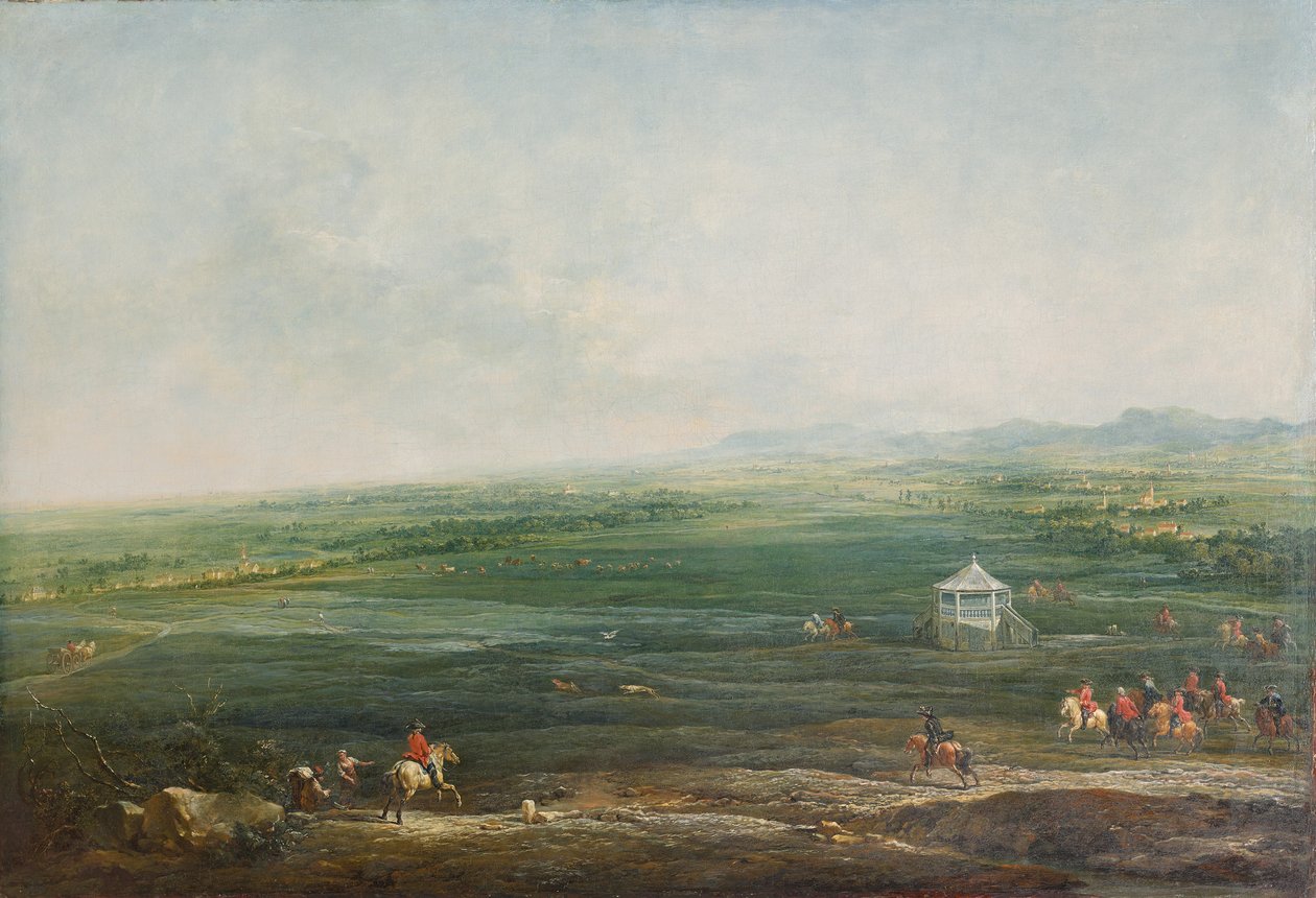Laxenburg desde Münkendorfer Lusthaus hacia el suroeste de Johann Christian Brand