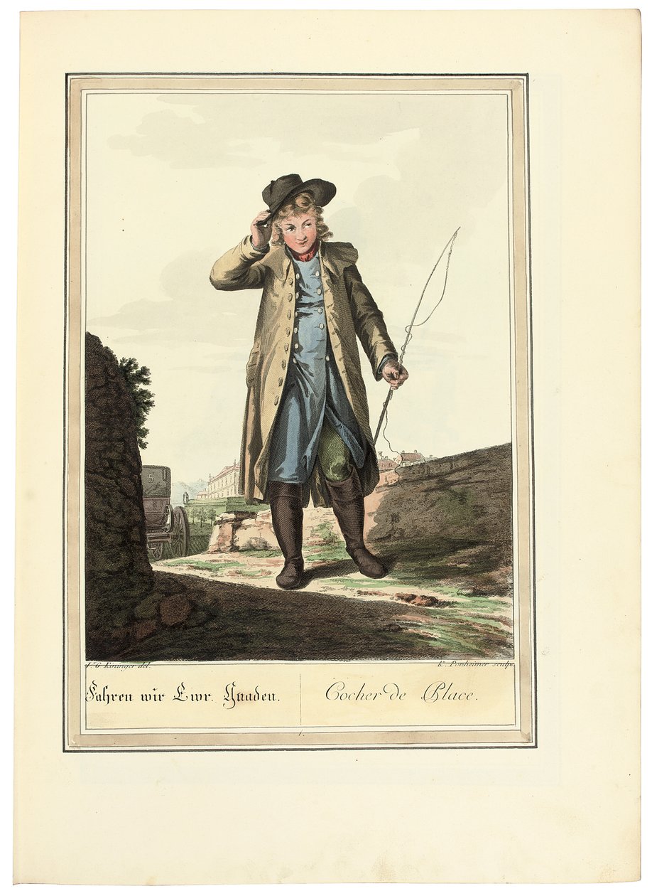 El Cochero; Cocher de Place, 1781 o posterior de Johann Christian Brand